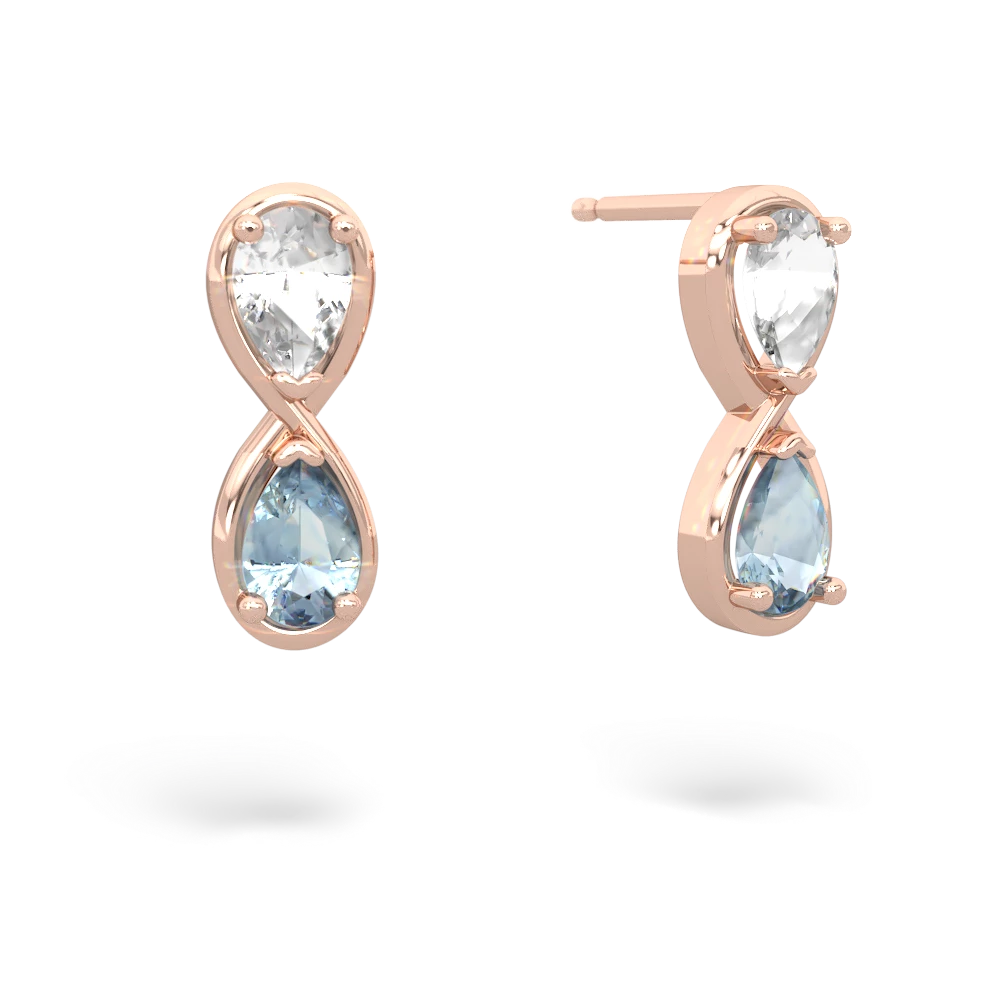 White Topaz Infinity 14K Rose Gold earrings E5050