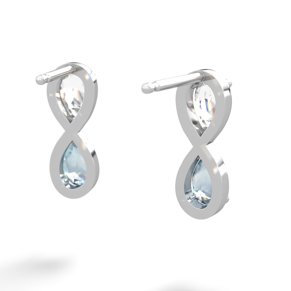 White Topaz Infinity 14K White Gold earrings E5050