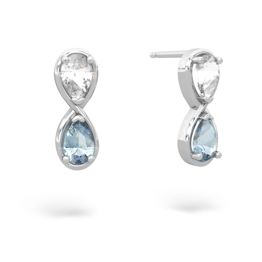 White Topaz Infinity 14K White Gold earrings E5050