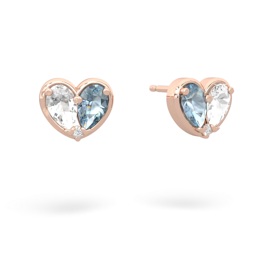 White Topaz 'Our Heart' 14K Rose Gold earrings E5072