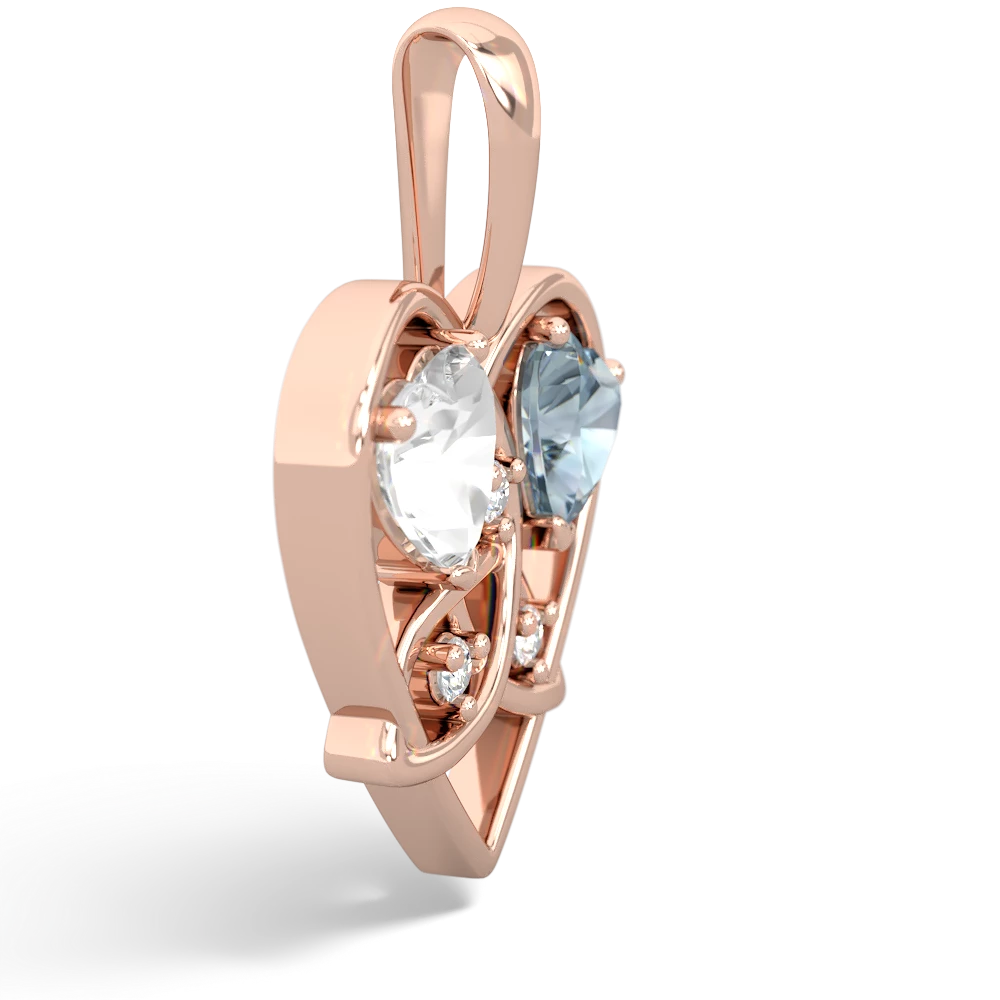 White Topaz Celtic Trinity Heart 14K Rose Gold pendant P5331