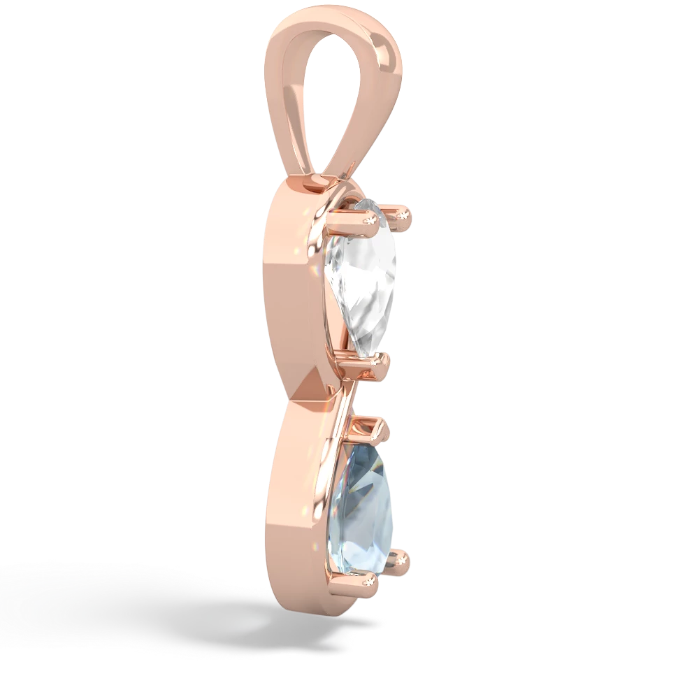 White Topaz Infinity 14K Rose Gold pendant P5050