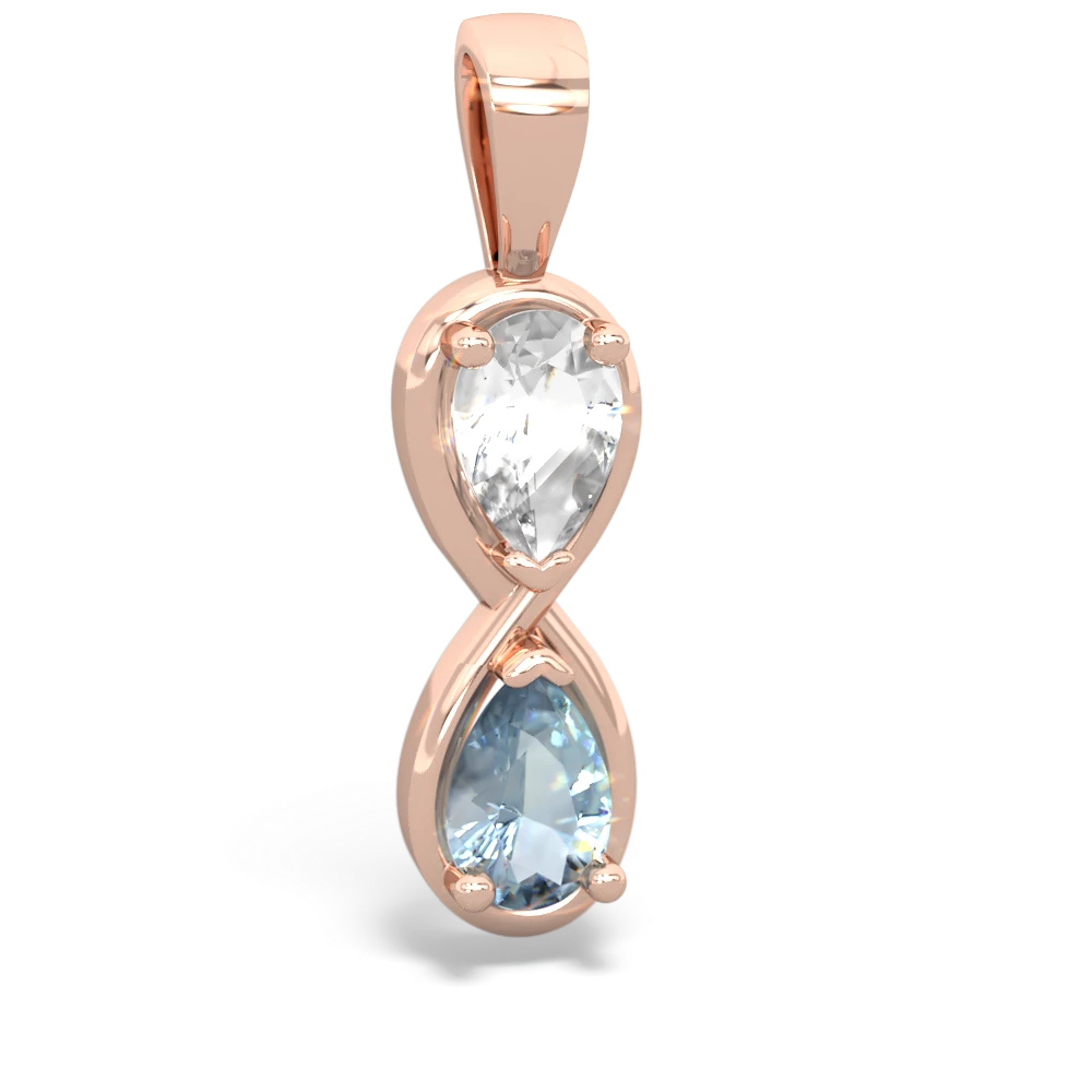 White Topaz Infinity 14K Rose Gold pendant P5050