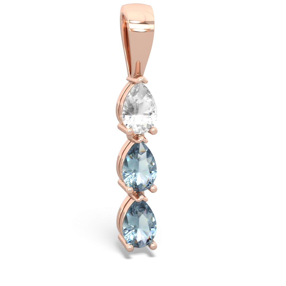 White Topaz Dew Drops 14K Rose Gold pendant P2251