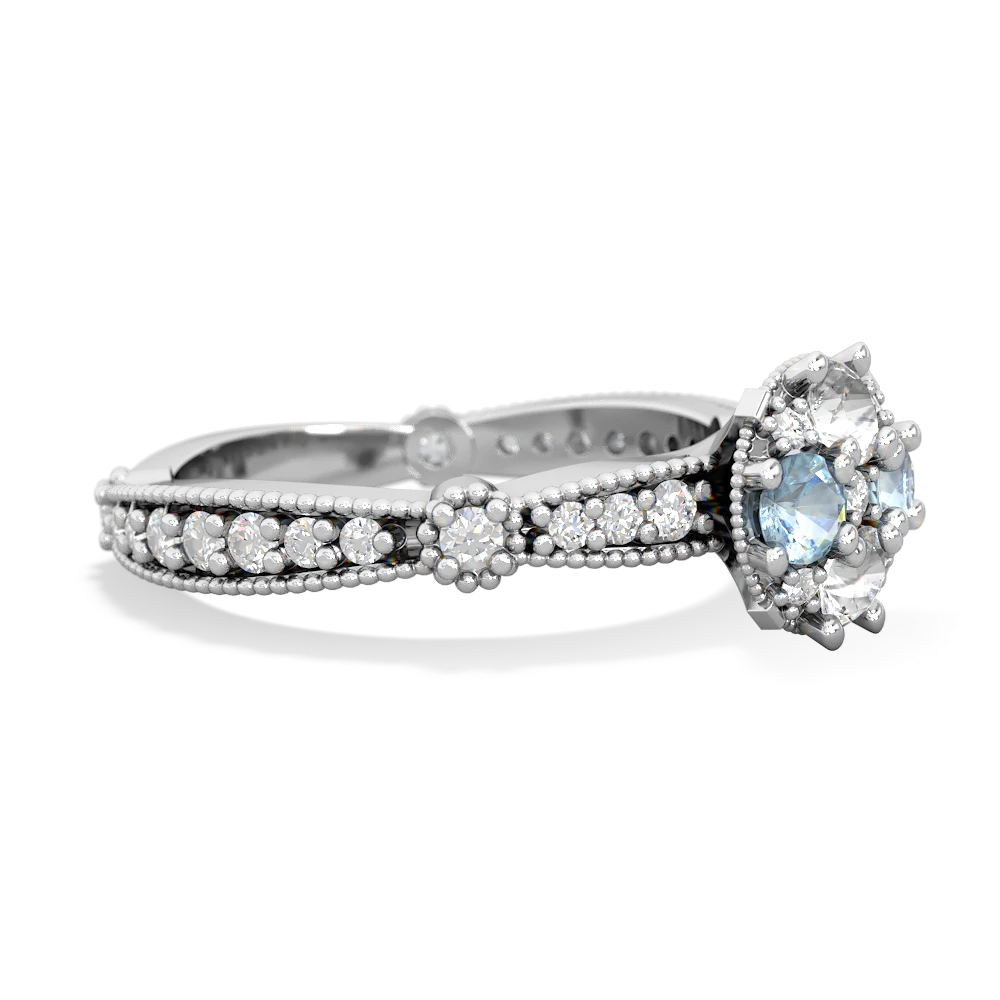 White Topaz Sparkling Tiara Cluster 14K White Gold ring R26293RD