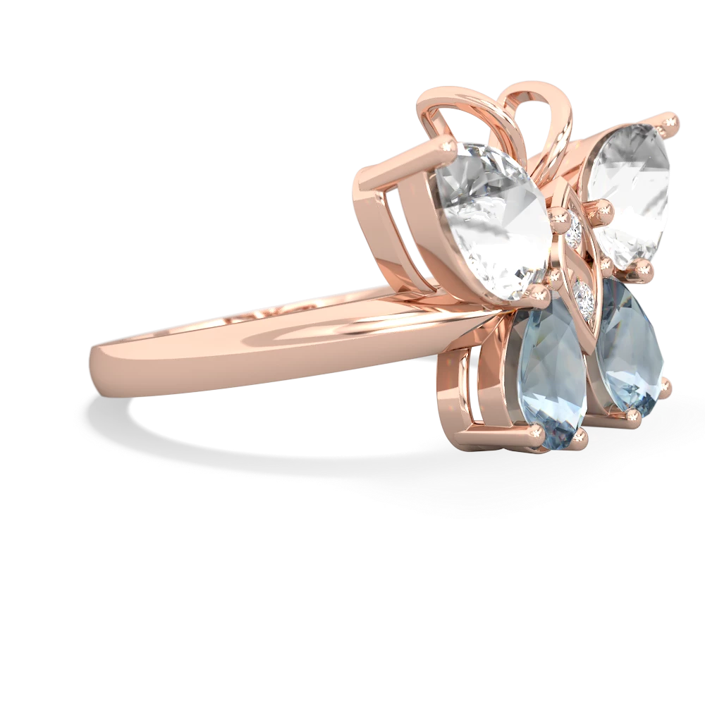 White Topaz Butterfly 14K Rose Gold ring R2215