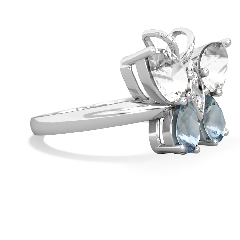 White Topaz Butterfly 14K White Gold ring R2215