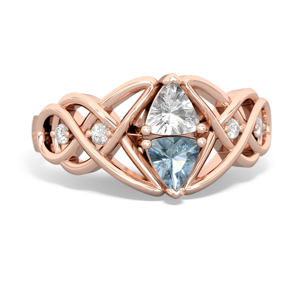 White Topaz Keepsake Celtic Knot 14K Rose Gold ring R5300