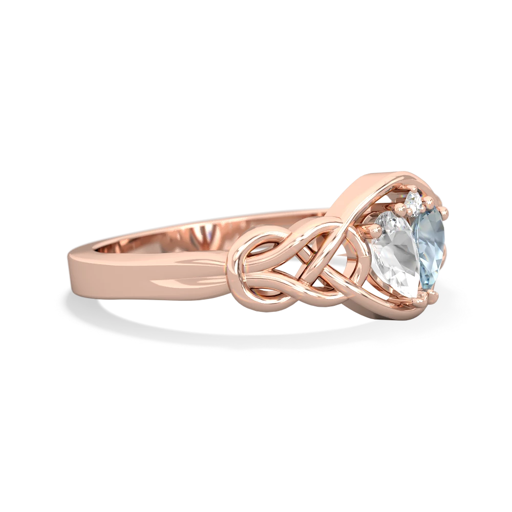 White Topaz Celtic Love Knot 14K Rose Gold ring R5420