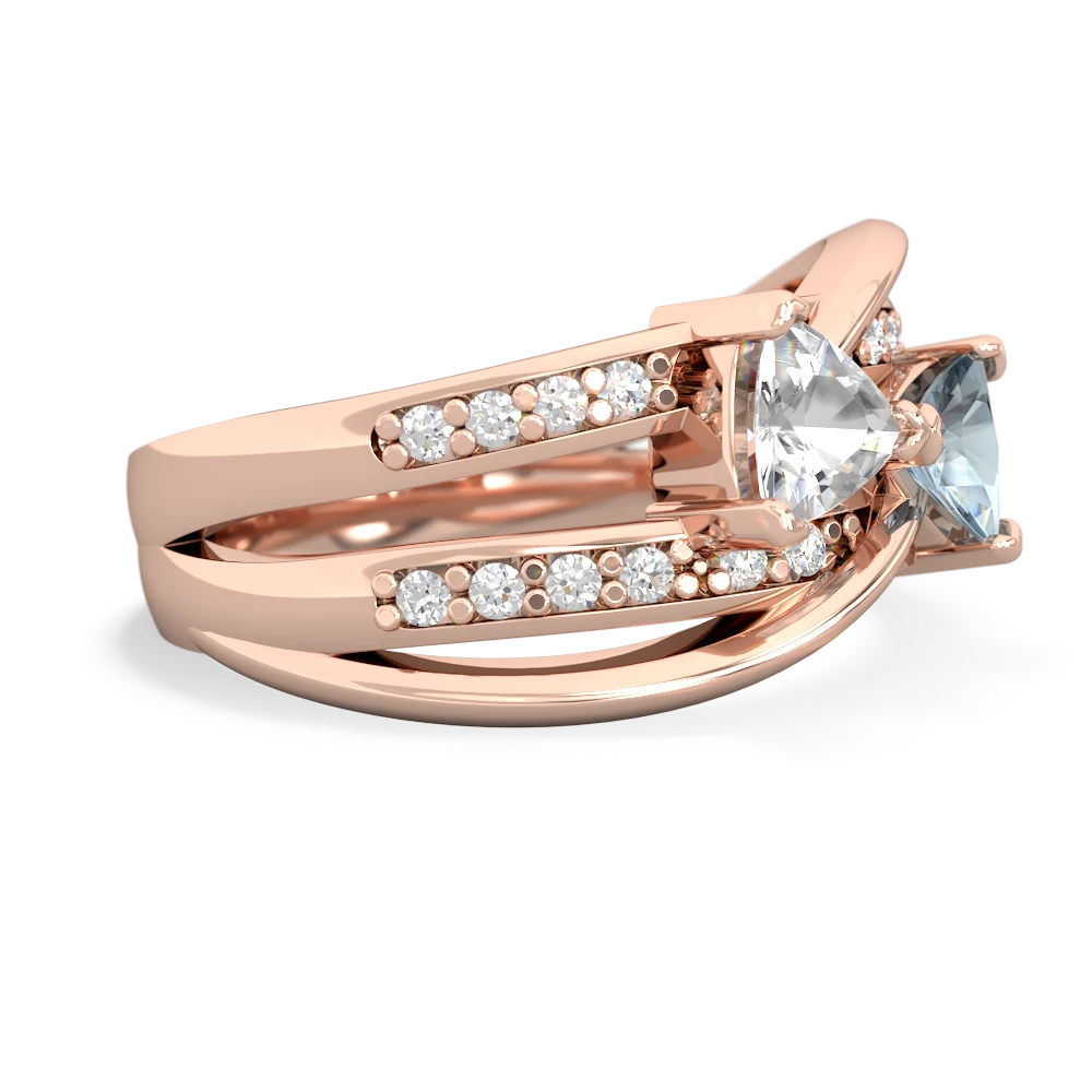 White Topaz Bowtie 14K Rose Gold ring R2360