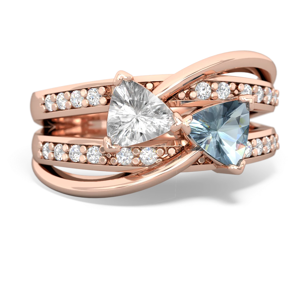 White Topaz Bowtie 14K Rose Gold ring R2360