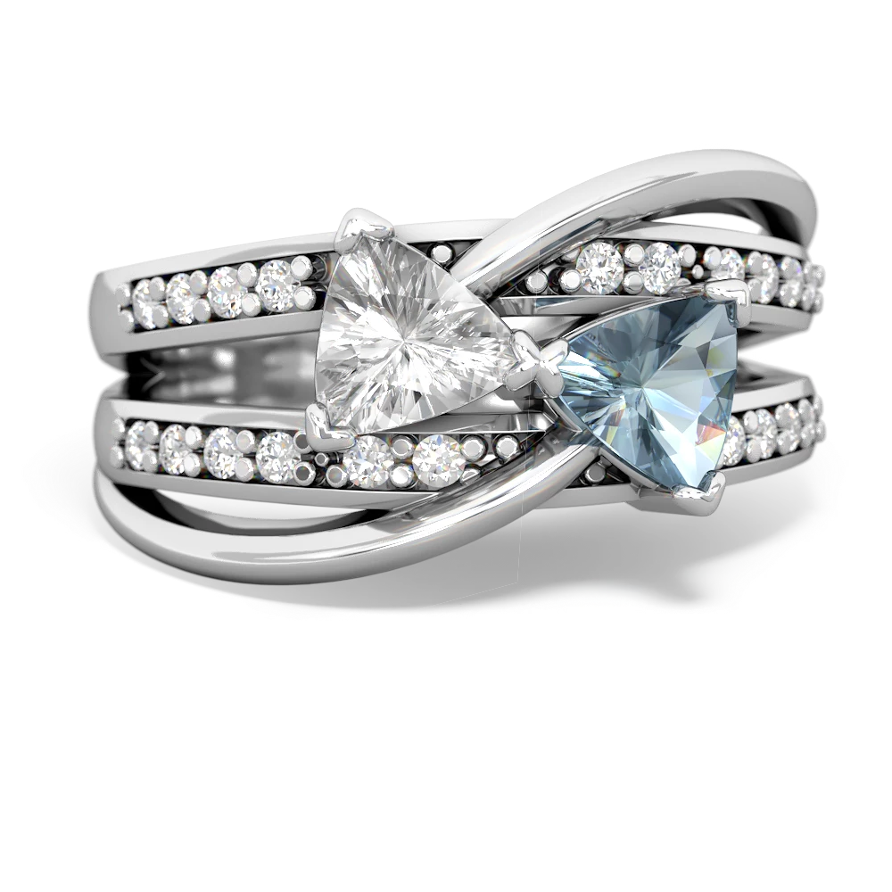 White Topaz Bowtie 14K White Gold ring R2360