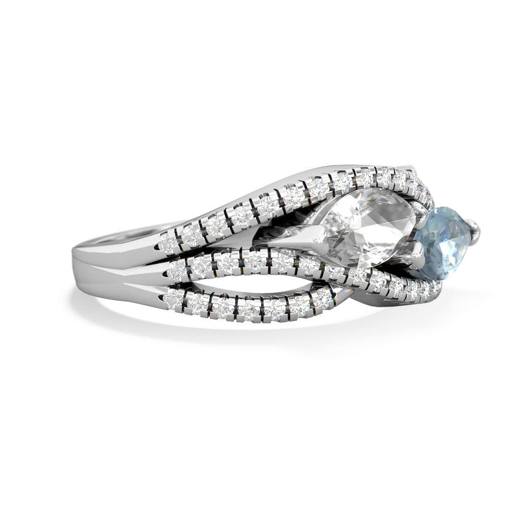 White Topaz Diamond Rivers 14K White Gold ring R3070