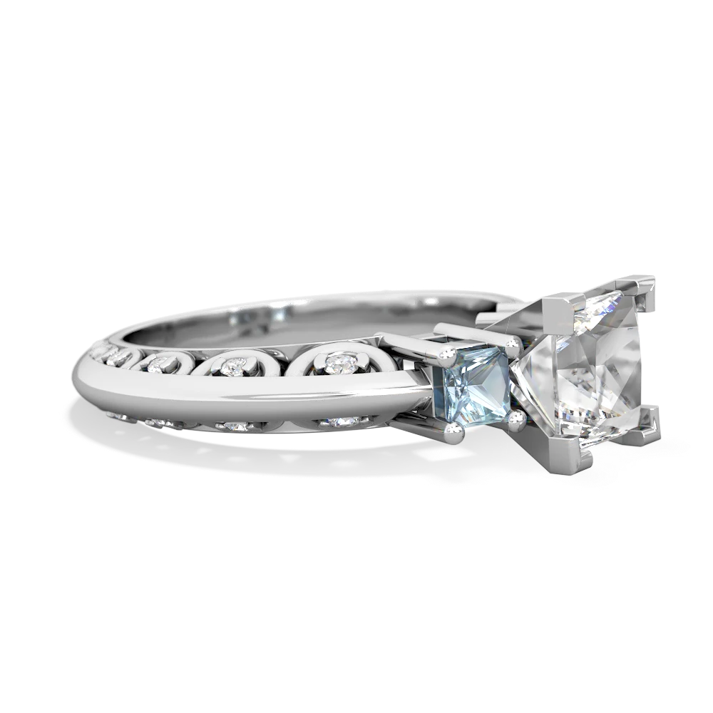 White Topaz Eternal Embrace Engagement 14K White Gold ring C2001