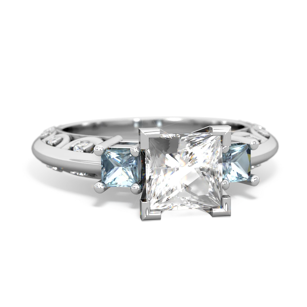 White Topaz Eternal Embrace Engagement 14K White Gold ring C2001