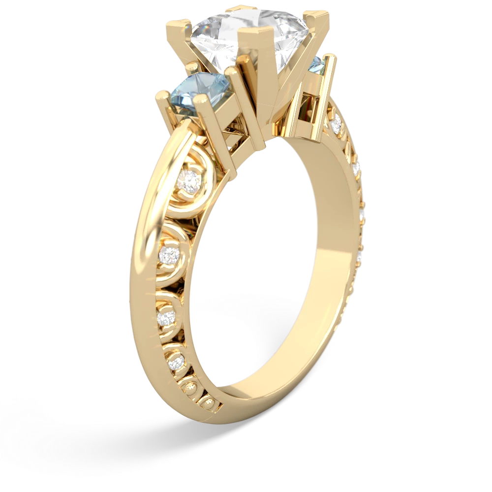 White Topaz Eternal Embrace Engagement 14K Yellow Gold ring C2001