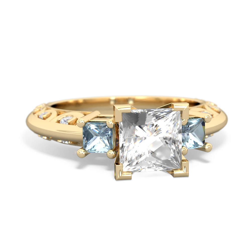 White Topaz Eternal Embrace Engagement 14K Yellow Gold ring C2001