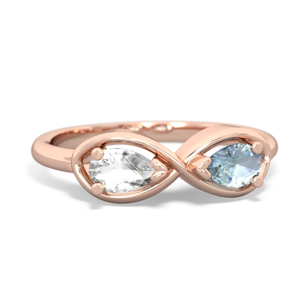 White Topaz Infinity 14K Rose Gold ring R5050