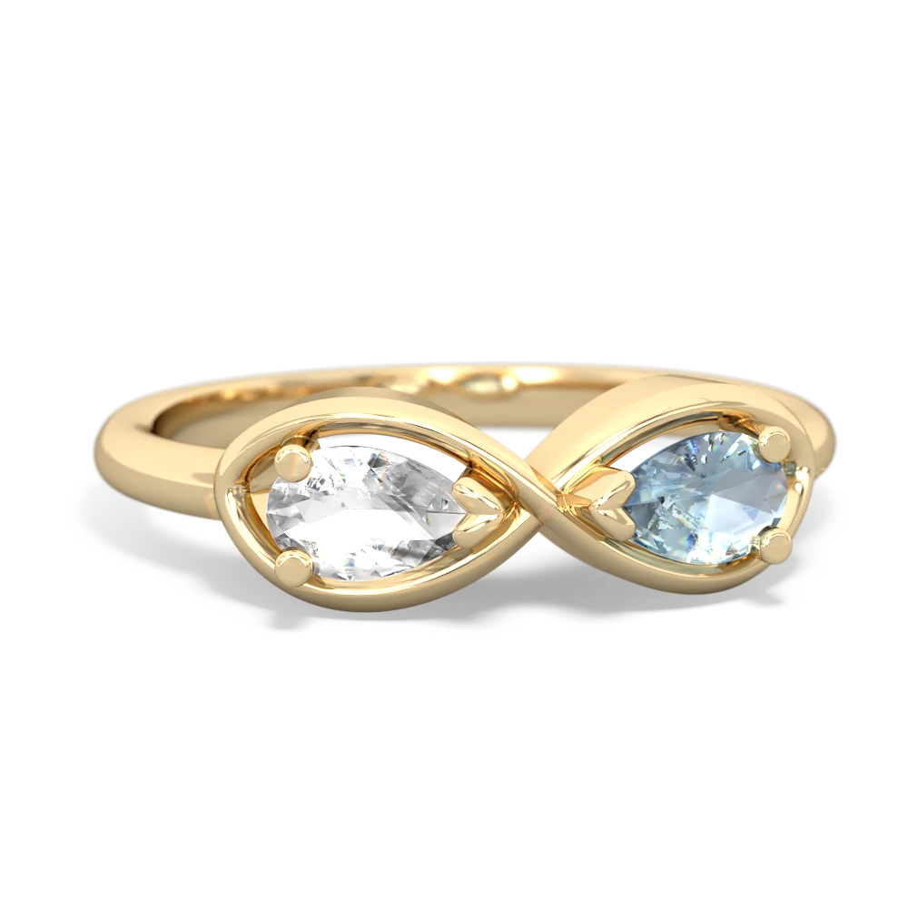 White Topaz Infinity 14K Yellow Gold ring R5050