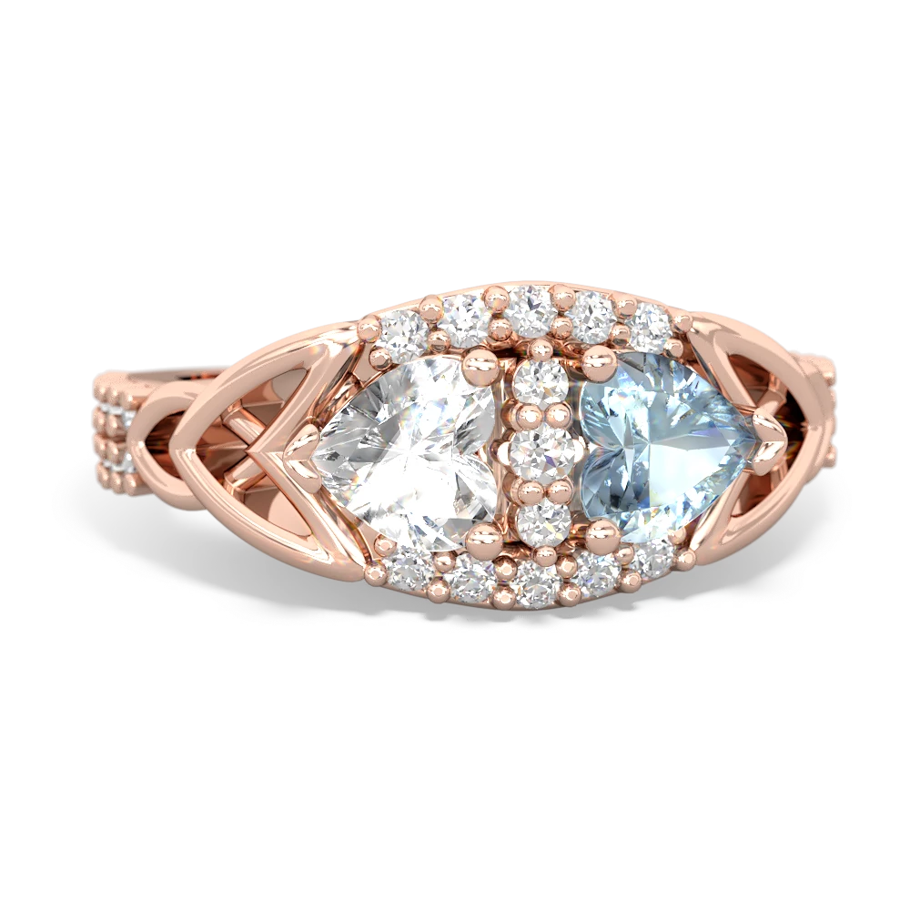 White Topaz Sparkling Celtic Knot 14K Rose Gold ring R2645