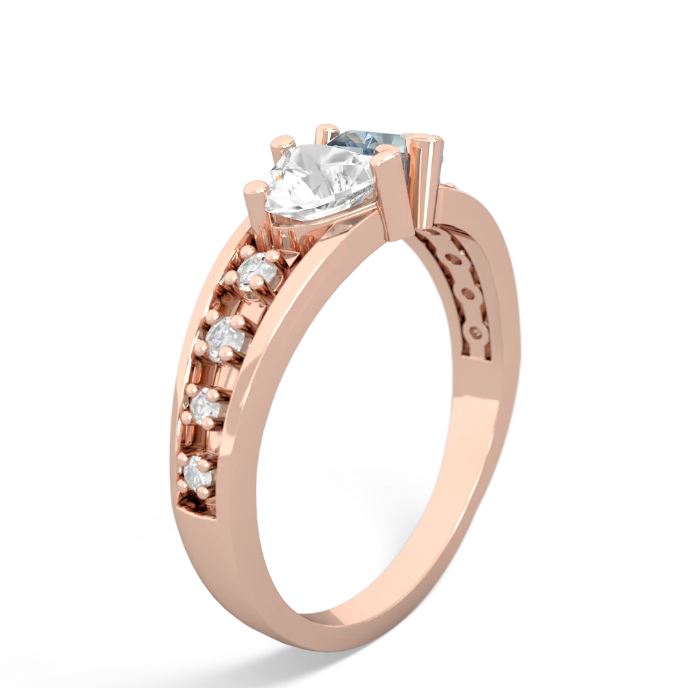 White Topaz Heart To Heart 14K Rose Gold ring R3342