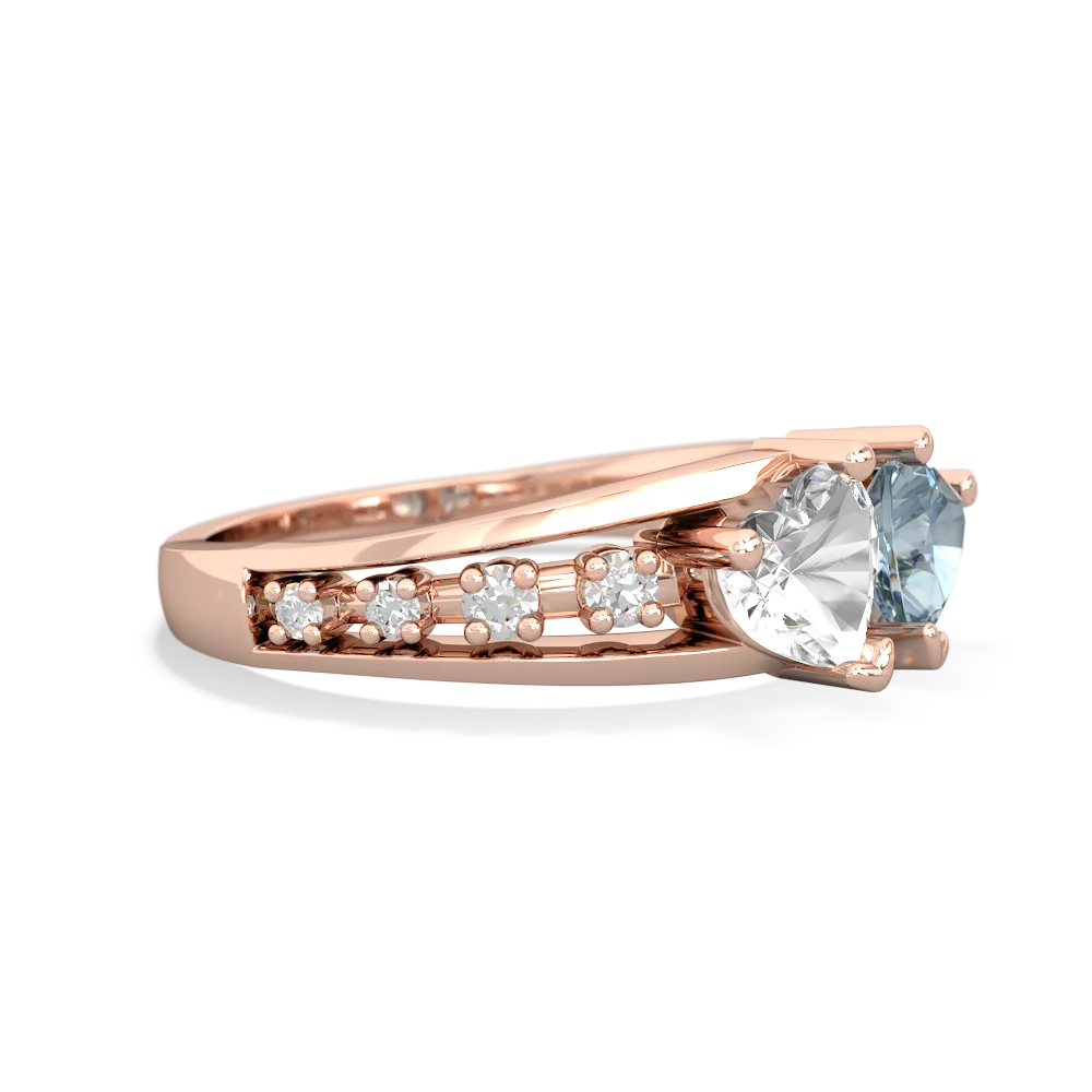 White Topaz Heart To Heart 14K Rose Gold ring R3342