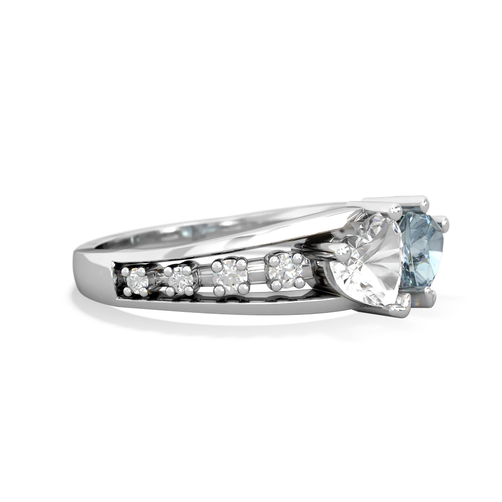 White Topaz Heart To Heart 14K White Gold ring R3342