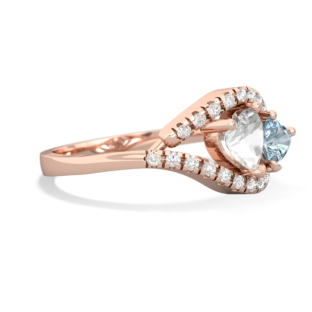 White Topaz Mother And Child 14K Rose Gold ring R3010