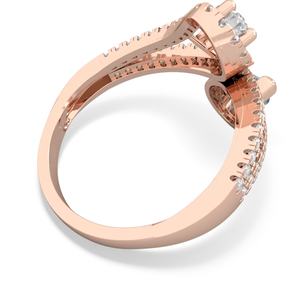 White Topaz Diamond Dazzler 14K Rose Gold ring R3000