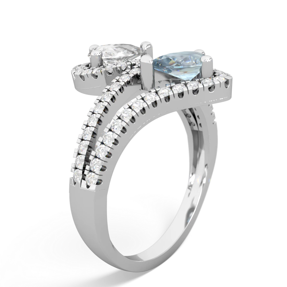 White Topaz Diamond Dazzler 14K White Gold ring R3000