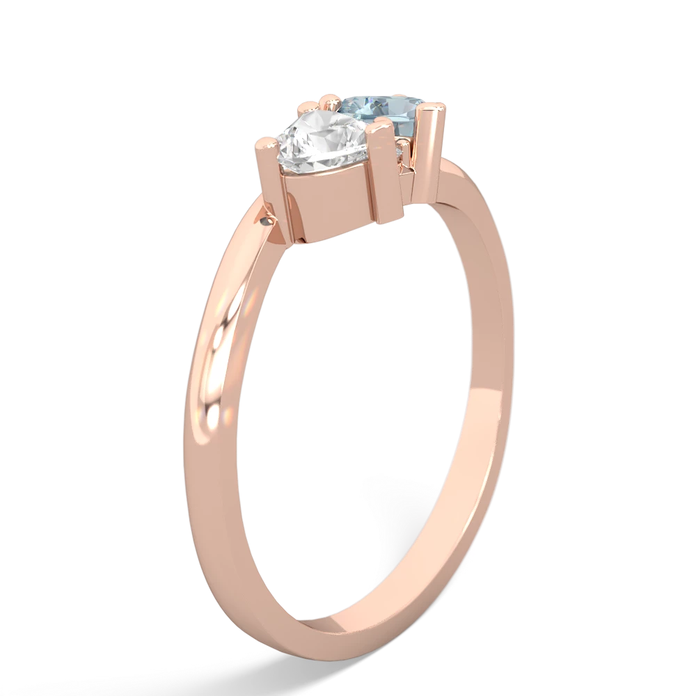 White Topaz Sweethearts 14K Rose Gold ring R5260