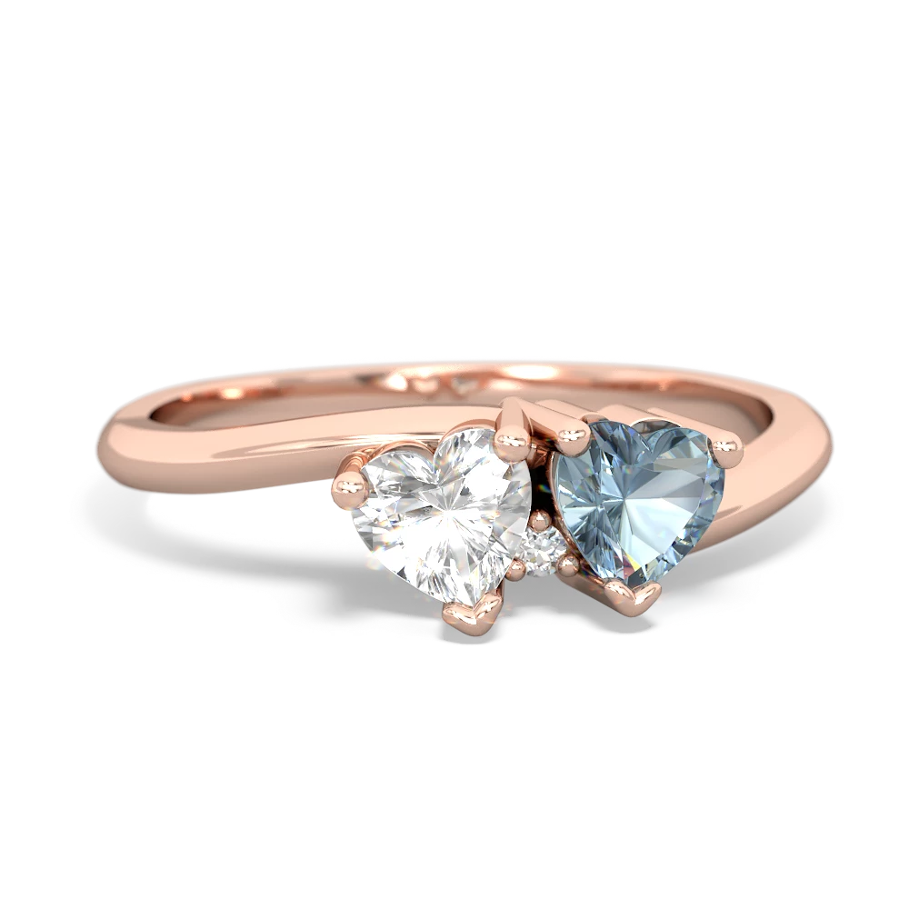 White Topaz Sweethearts 14K Rose Gold ring R5260