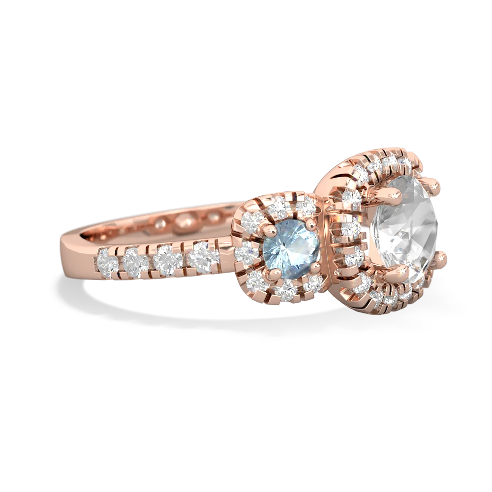 White Topaz Regal Halo 14K Rose Gold ring R5350