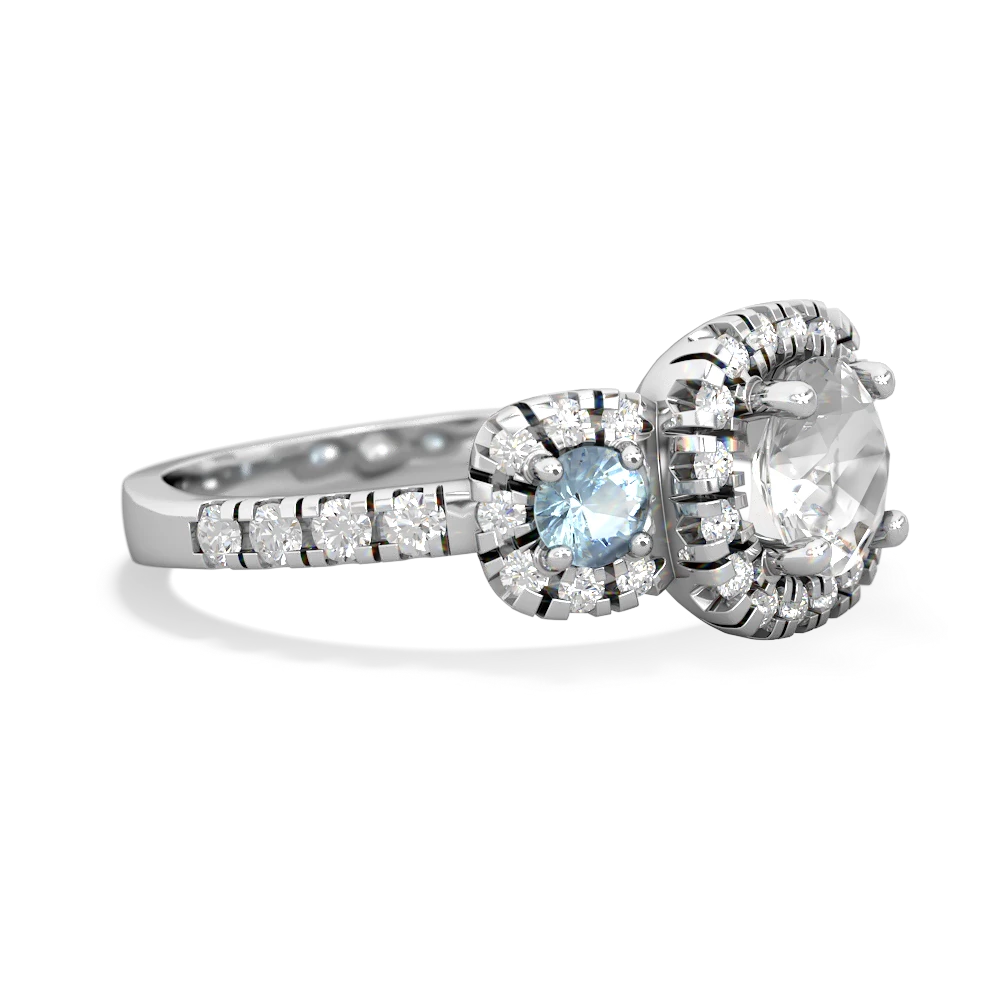 White Topaz Regal Halo 14K White Gold ring R5350