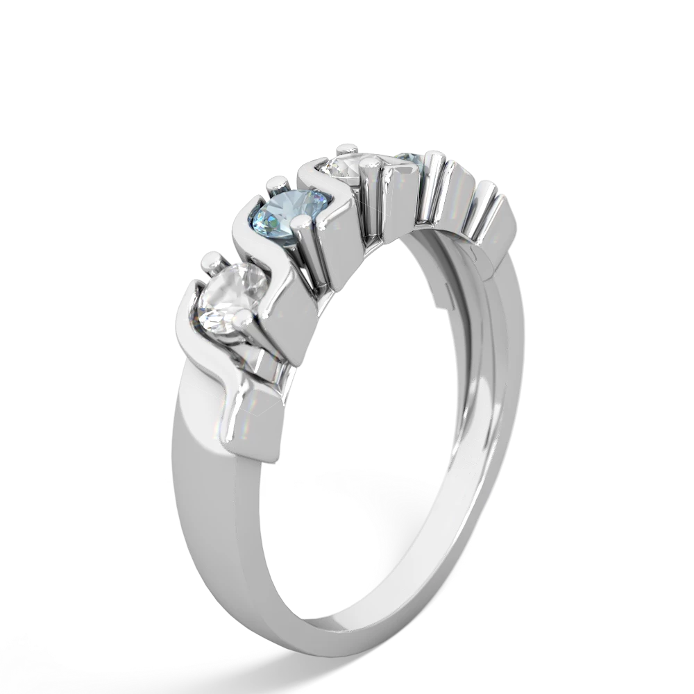 White Topaz Anniversary Band 14K White Gold ring R2089