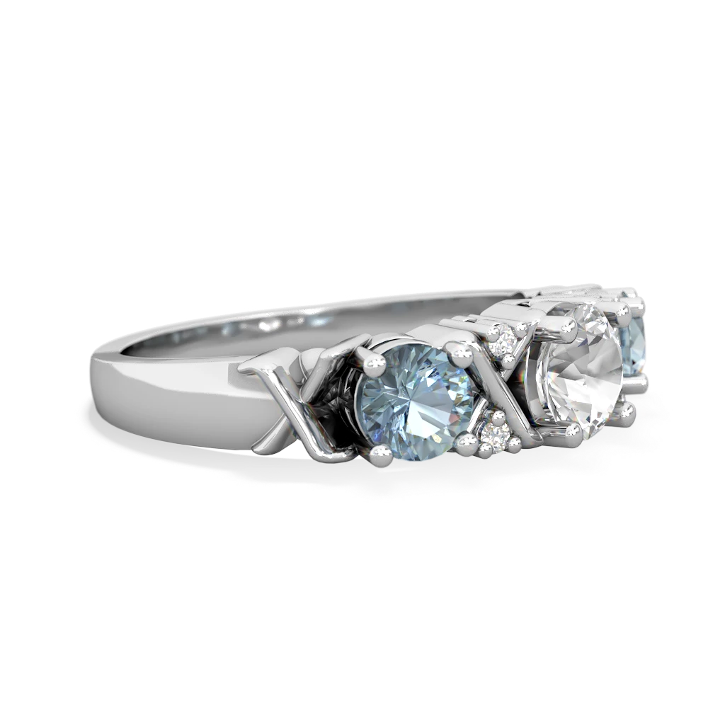 White Topaz Hugs And Kisses 14K White Gold ring R5016