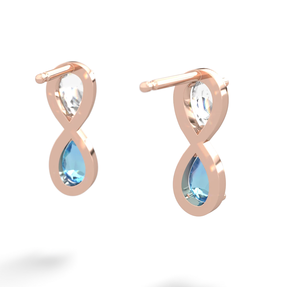 White Topaz Infinity 14K Rose Gold earrings E5050