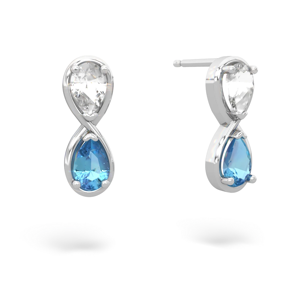 White Topaz Infinity 14K White Gold earrings E5050