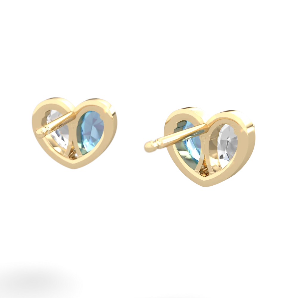 White Topaz 'Our Heart' 14K Yellow Gold earrings E5072