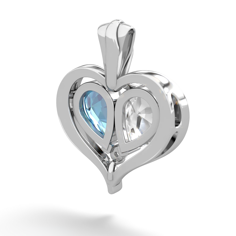 White Topaz Two Become One 14K White Gold pendant P5330