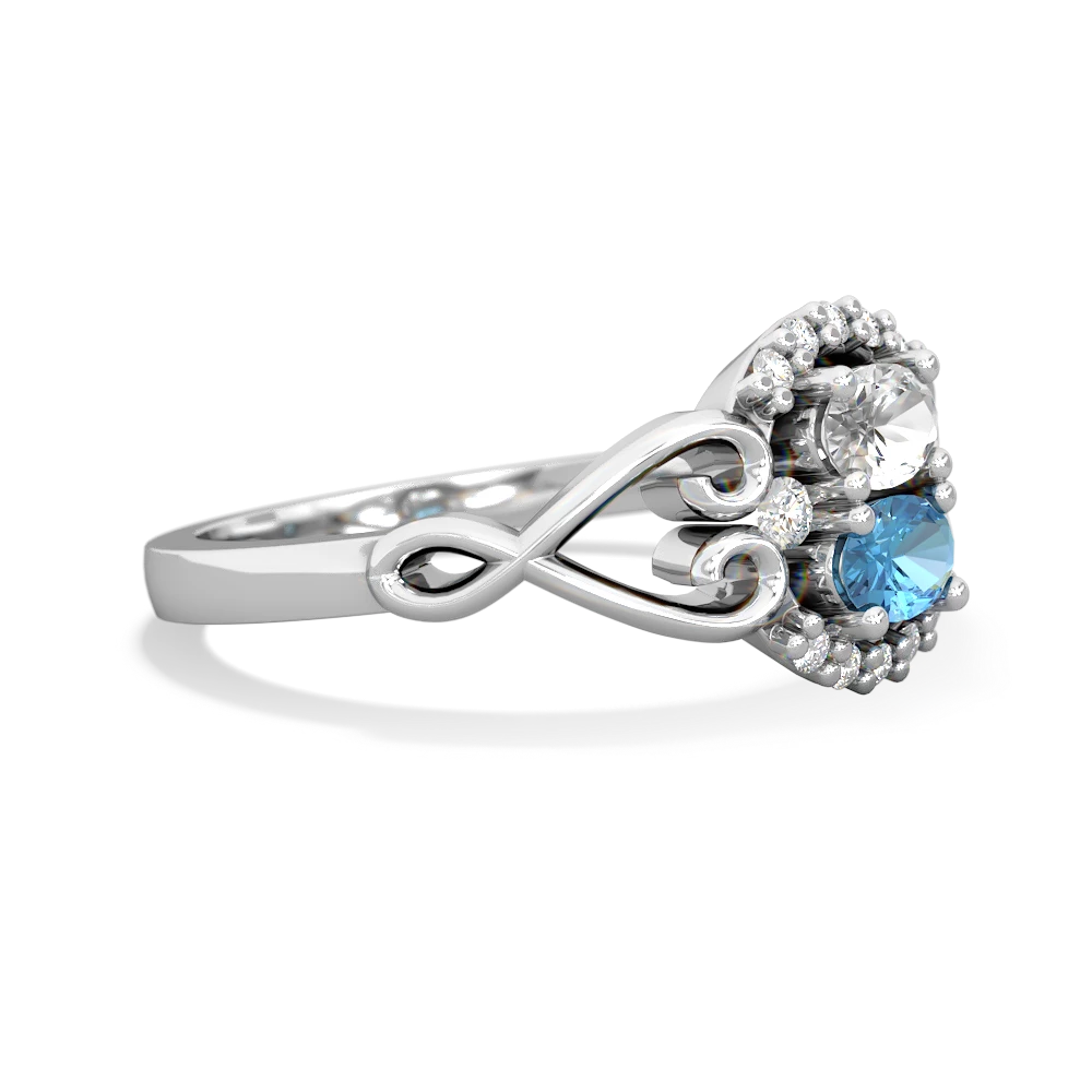 White Topaz Love Nest 14K White Gold ring R5860