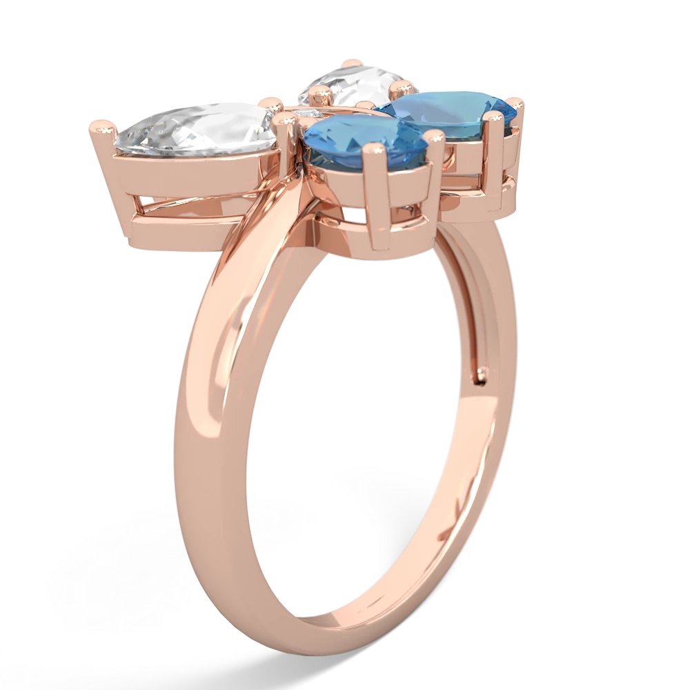 White Topaz Butterfly 14K Rose Gold ring R2215