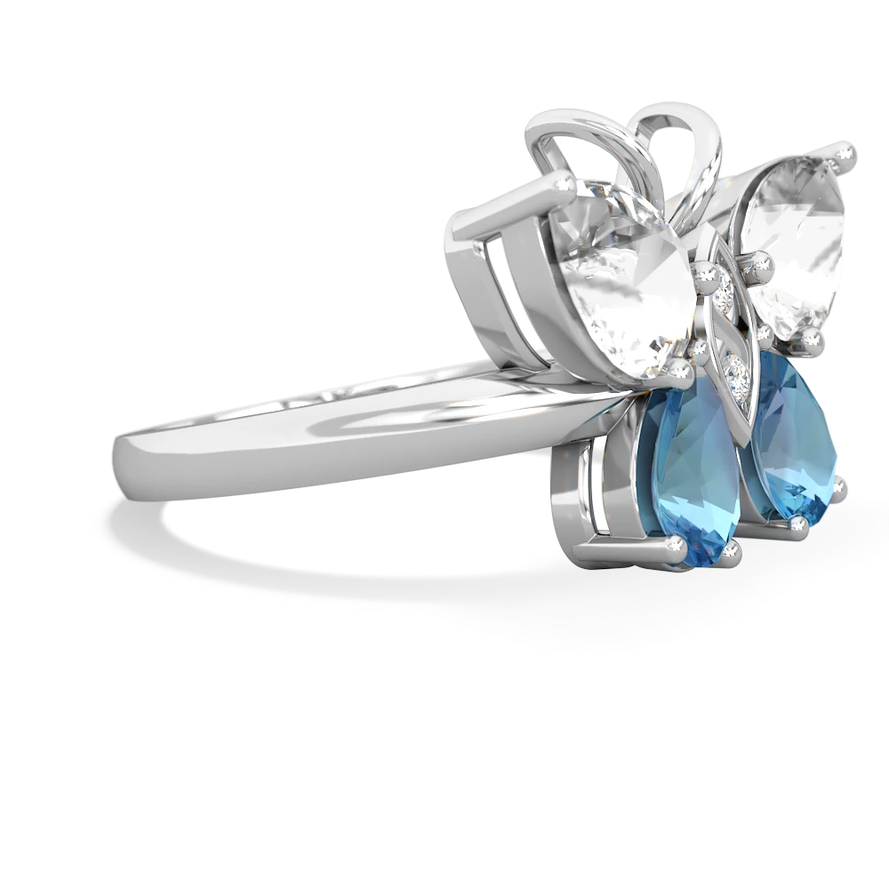 White Topaz Butterfly 14K White Gold ring R2215