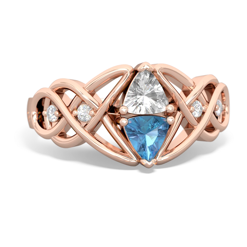 White Topaz Keepsake Celtic Knot 14K Rose Gold ring R5300