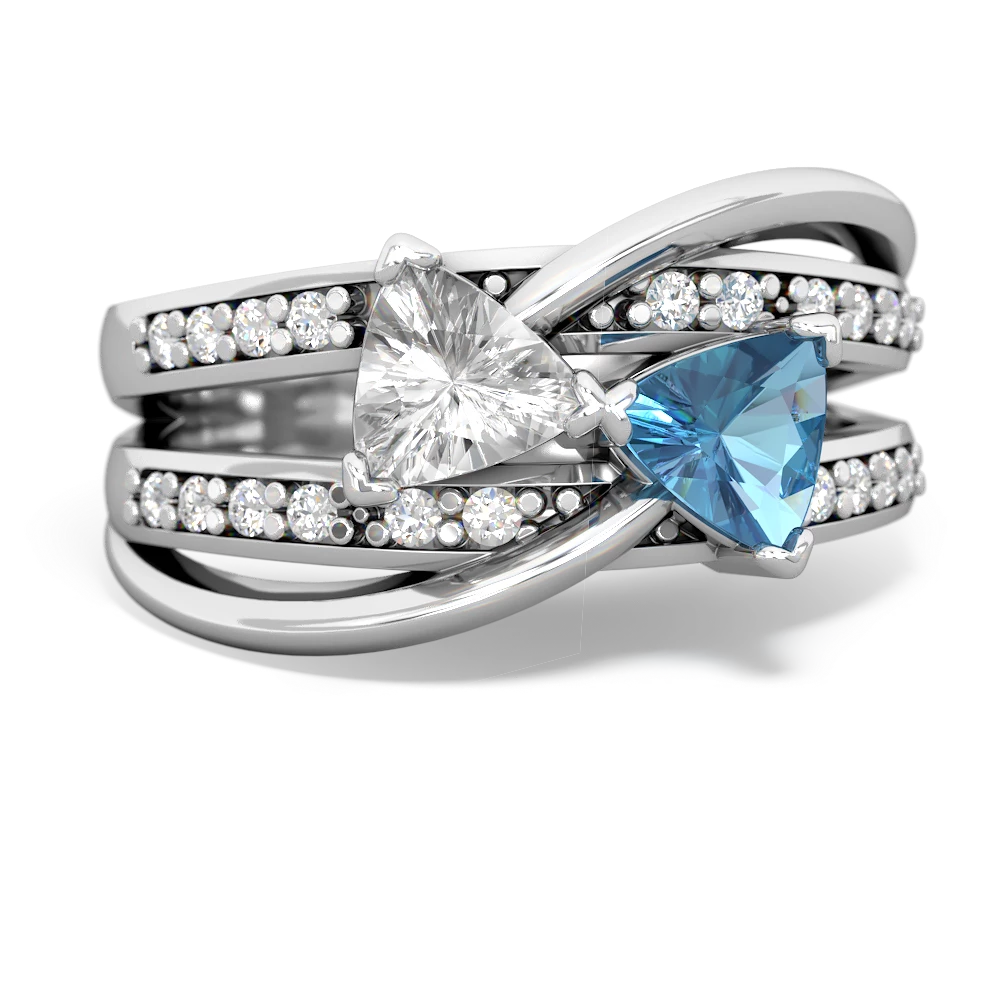 White Topaz Bowtie 14K White Gold ring R2360