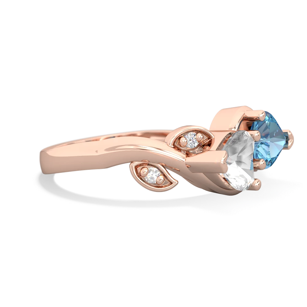 White Topaz Floral Elegance 14K Rose Gold ring R5790