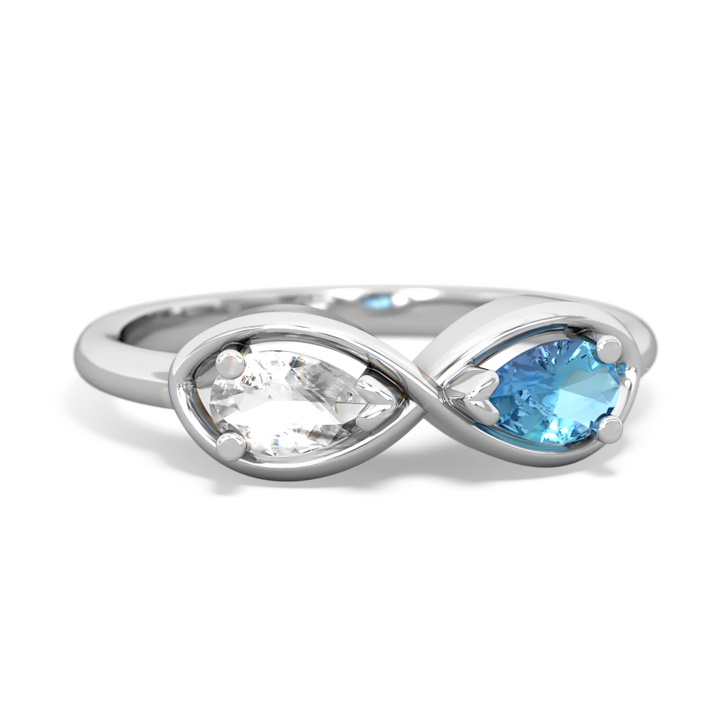 White Topaz Infinity 14K White Gold ring R5050