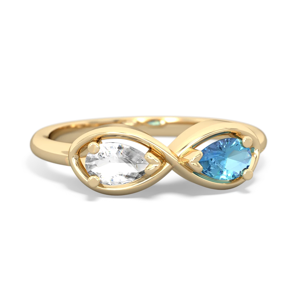 White Topaz Infinity 14K Yellow Gold ring R5050