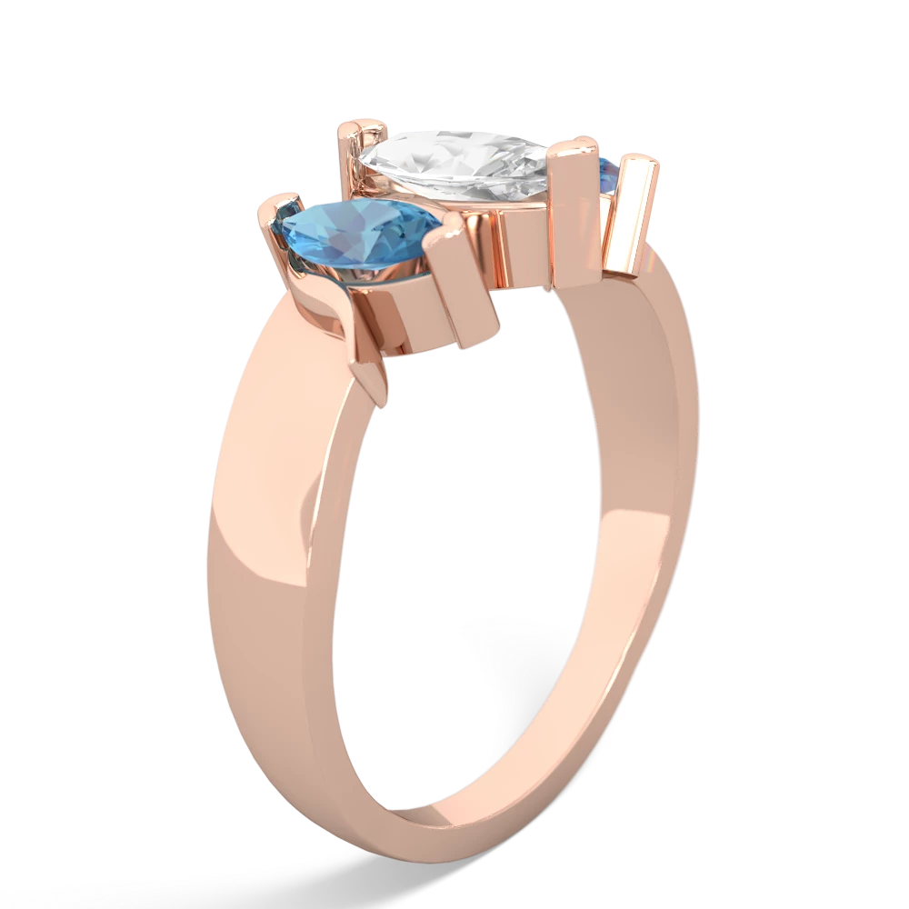 White Topaz Three Peeks 14K Rose Gold ring R2433