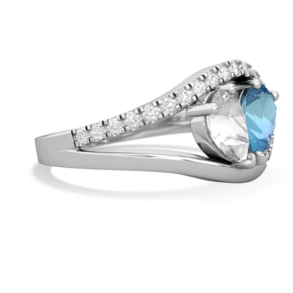 White Topaz Nestled Heart Keepsake 14K White Gold ring R5650